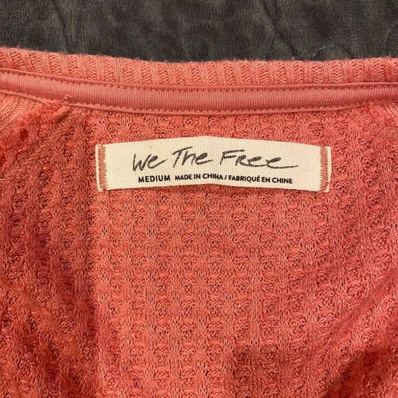 Free People We The Free Womens Santa Clara Thermal V Neck Top Size Medium - Picture 8 of 9